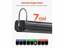 Tanque de Agua de Techo SucceBuy de 26.5L, Tanque de Aluminio de Alta Capacidad con Puerto de Presurización, 2 Paneles Antisalpicaduras y Ranura en T Negro Online