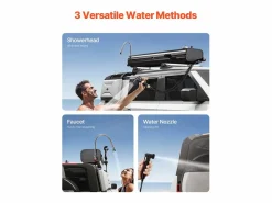 Recuperador De Agua|Tanque de Agua de Techo SucceBuy de 17L, Tanque Multi-Distribuidor de Aluminio para Exteriores con Paneles Antisalpicaduras y Ranura en T