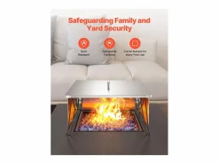 Tapa de Brasero SucceBuy de Acero Inoxidable, 64.5 x 64.5 x 37 cm, Deflector de Calor Exterior para Fogatas, Camping y Calefacción de Madera Plateado New