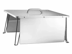 Tapa de Brasero SucceBuy de Acero Inoxidable, 64.5 x 64.5 x 37 cm, Deflector de Calor Exterior para Fogatas, Camping y Calefacción de Madera Plateado New