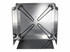 Tapa de Brasero SucceBuy de Acero Inoxidable, 64.5 x 64.5 x 37 cm, Deflector de Calor Exterior para Fogatas, Camping y Calefacción de Madera Plateado New