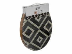 Five Tapa de inodoro con motivos negros Gris Clearance