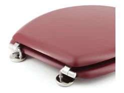 Tapa De Inodoro|Tapa WC Dolce Cardinal de Madera Moldeada Rojo con Bisagras de Acero Inoxidable y Acabado Mate
