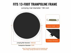Tapiz de Reemplazo para Trampolín SucceBuy, Marco de 396 cm, 80 Aros en V, Resorte de 18 cm^ New