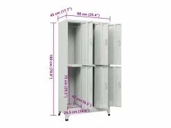 vidaxl Cajonera De Escritorio|Taquilla con 6 compartimentos acero 90x45x180 cm