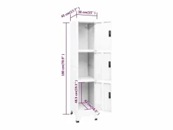 vidaxl Taquilla de acero 38x45x180 cm Blanco New