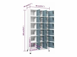 vidaxl Taquilla de acero claro y oscuro 90x40x180 cm Gris Discount