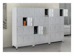 Armario Oficina|Taquilla de metal con 12 compartimentos para vestidor 90x45 H190 con cerradura Krakatoa Light