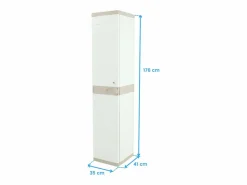 Taquilla Titanium Exterior 1 Puerta 2 Baldas Perchero 35x176x41 cm^