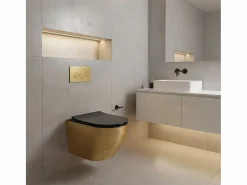 Taza De Inodoro Wc Carlo Mini Tornado Black/Brushed Gold^Rea Best