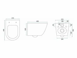 Rea Taza De Inodoro Wc Carlos Duroplast/Slim/Zm Lava Shiny Grey Gris Clearance