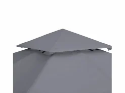 Techo de repuesto para pabellón metálico de 3x3m, poliéster, impermeable, oscuro (300x300x18 cm)^ New