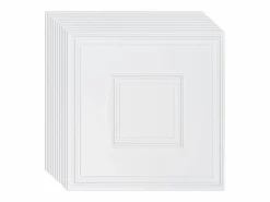 Tejas Autoadhesivas PVC SucceBuy Tejas de Techo Paquete de 12 60.96CM x 60.96CM PVC Instalación Fácil Geométrico Blanco
