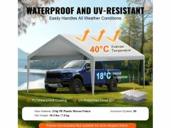 Tejido de Avent SucceBuy de Repuesto para Abri D'Automóvil, 396 x 610 cm, , Lona Resistente para Cobertizo de Garaje, Impermeable y con Protección UV^