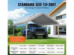 Tejido de Avent SucceBuy de Repuesto para Abri D'Automóvil, 396 x 610 cm, , Lona Resistente para Cobertizo de Garaje, Impermeable y con Protección UV^