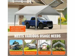 Tejido de Avent SucceBuy de Repuesto para Abri D'Automóvil, 366 x 610 cm, , Lona Resistente para Cobertizo de Garaje, Impermeable y con Protección UV Gris