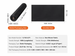 Invernadero De Jardín|Tela Geotextil No Tejida SucceBuy de 4 x 100 Pies y 8 oz, Barrera Contra Malezas para Cubrir el Suelo
