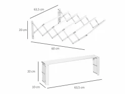 Tendedero de pared plegable, ahorra espacio, de metal , robusto y resistente (63,5x60x20cm)^ Sale