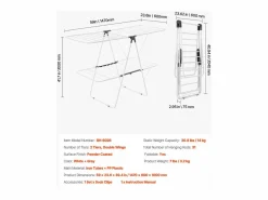 Tendedero Plegable SucceBuy, Tendedero de Pie de 2 Niveles, con Pinzas para Calcetines y 31 Barras de Secado, de Metal, Altura Ajustable, Blanco^ Outlet