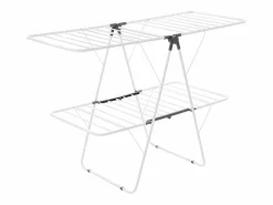 Tendedero Plegable SucceBuy, Tendedero de Pie de 2 Niveles, con Pinzas para Calcetines y 31 Barras de Secado, de Metal, Altura Ajustable, Blanco^ Outlet