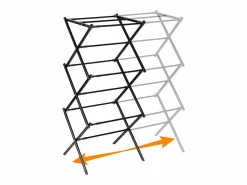 TDK IMPORT Tendedero Vertical Extensible de Metal 43-75 x 37,5 x 139 cm Negro Online