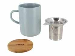 Ogo Living Vajilla|Vajilla|Tetera Ogo Juliet Perle de Grès con Tapa de Acacia de 475 ml