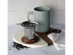 Ogo Living Vajilla|Vajilla|Tetera Ogo Juliet Perle de Grès con Tapa de Acacia de 475 ml