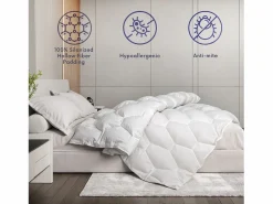 The White Stone Edredón Universal 135x200 cm 250 g | Fibra Soft cálida | Microfibra blanca hipoalergénica Blanco