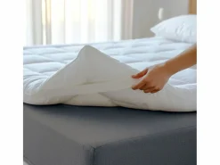Topper Cama Doble |Protector de Colchón Acolchado con Relleno de 1000 g/m² |Funda de Microfibra Transpirable con Gomas en las Esquinas |160x190^The White Stone Hot