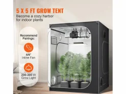 Tienda de Cultivo SucceBuy 152x152x203 cm, Tienda Hidroponia Interior con Ventana, Puerta y Plataforma^ Outlet