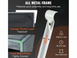 Invernadero De Jardín|Tienda de Cultivo SucceBuy 122x122x203 cm, con Ventana de Observación, Bolso de Herramientas, Placa de Suelo para Cultivo de Plantas de Interior