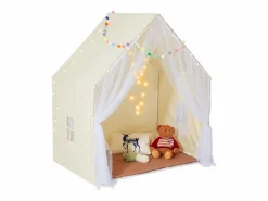 Cabaña Infantil|Tienda de Juego para Niños SucceBuy, 1 a 5 Años, Yurta, con Alfombra y Lámpara