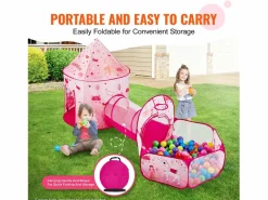 Tienda SucceBuy Conjunto de Tienda de Juego y Túnel Pop-Up para Niñas Princesa con Estuche de Transporte Best