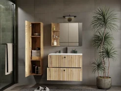 TIGO - mueble para lavabo roble con frente acanalado^TOPESHOP New