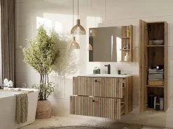 TIGO - mueble para lavabo roble con frente acanalado^TOPESHOP New