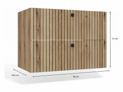 TIGO - mueble para lavabo roble con frente acanalado^TOPESHOP New