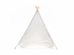 Robincool Tipi Infantil Montesori Koda 120x120x150 cm Plegable Uso Interior y Exterior Fabricado en Tela Blanca Luces Alfombra Blanco Hot