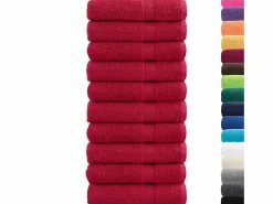 Toallas de baño 10 uds 100% algodón verde 100x150 cm 600 gsm ES909844 Rojo New