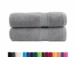 Toallas de baño 2 uds 100% algodón 100x150 cm 600 gsm ES907941 Gris