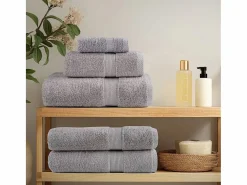 Toallas de baño 2 uds 100% algodón 100x150 cm 600 gsm ES907941 Gris