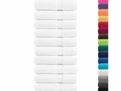 Toallas de baño 10 uds 100% algodón 100x150 cm 600 gsm ES955718 Blanco Clearance