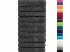 Textil De Baño|Textil De Baño|Toallas de baño 10 uds 100% algodón antracita 100x150 cm 600gsm ES427719