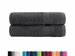 Toallas de baño 2 uds 100% algodón antracita 100x150 cm 600 gsm ES839375^ Sale