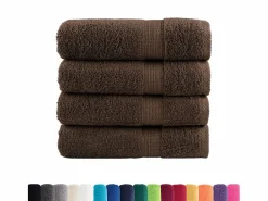 Toallas de baño 4 uds 100% algodón marrón 100x150 cm 600 gsm ES937098 Marru00f3n Best
