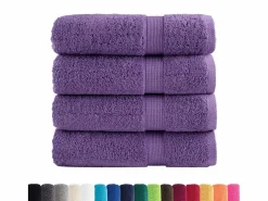 Toallas de baño 4 uds 100% algodón verde 100x150 cm 600 gsm ES344133 Violeta Best