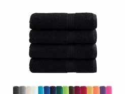 Toallas de baño 4 uds 100% algodón verde 100x150 cm 600 gsm ES652809 Negro Outlet