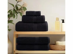Toallas de baño 4 uds 100% algodón verde 100x150 cm 600 gsm ES652809 Negro Outlet