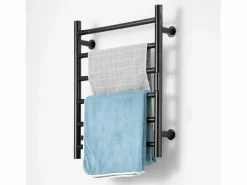 Toallero Calefactable SucceBuy Toallero de Pared de 6 Barras, Toallero de Baño Térmico, Negro Clearance