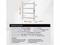 Toallero Calefactable Toallero de Pared de 4 Barras, Toallero de Baño Térmico, Plata^ Discount