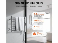 Toallero Calefactable Toallero de Pared de 4 Barras, Toallero de Baño Térmico, Plata^ Discount